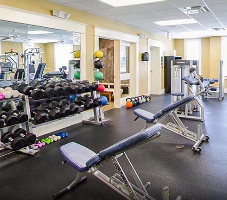 The Fitness Center at the Reserve at Belvedere Apartments in Charlottesville